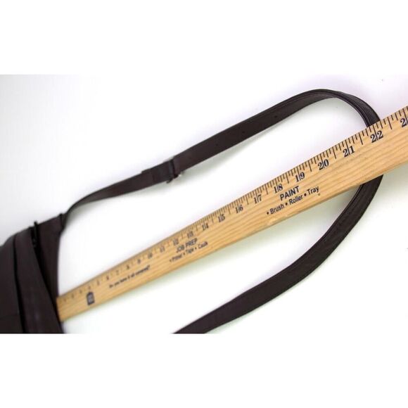 ROOMY DARK BROWN GENUINE LEATHER ZIP X-BODY MESSENGER SHOULDER BAG HANDBAG PURSE - Picture 15 of 16